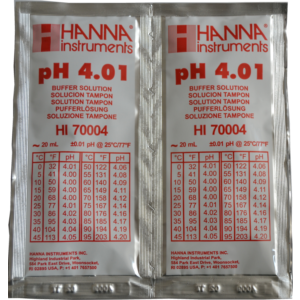 Soluzione di taratura a pH 4.01: 25 bustine da 20 ml.